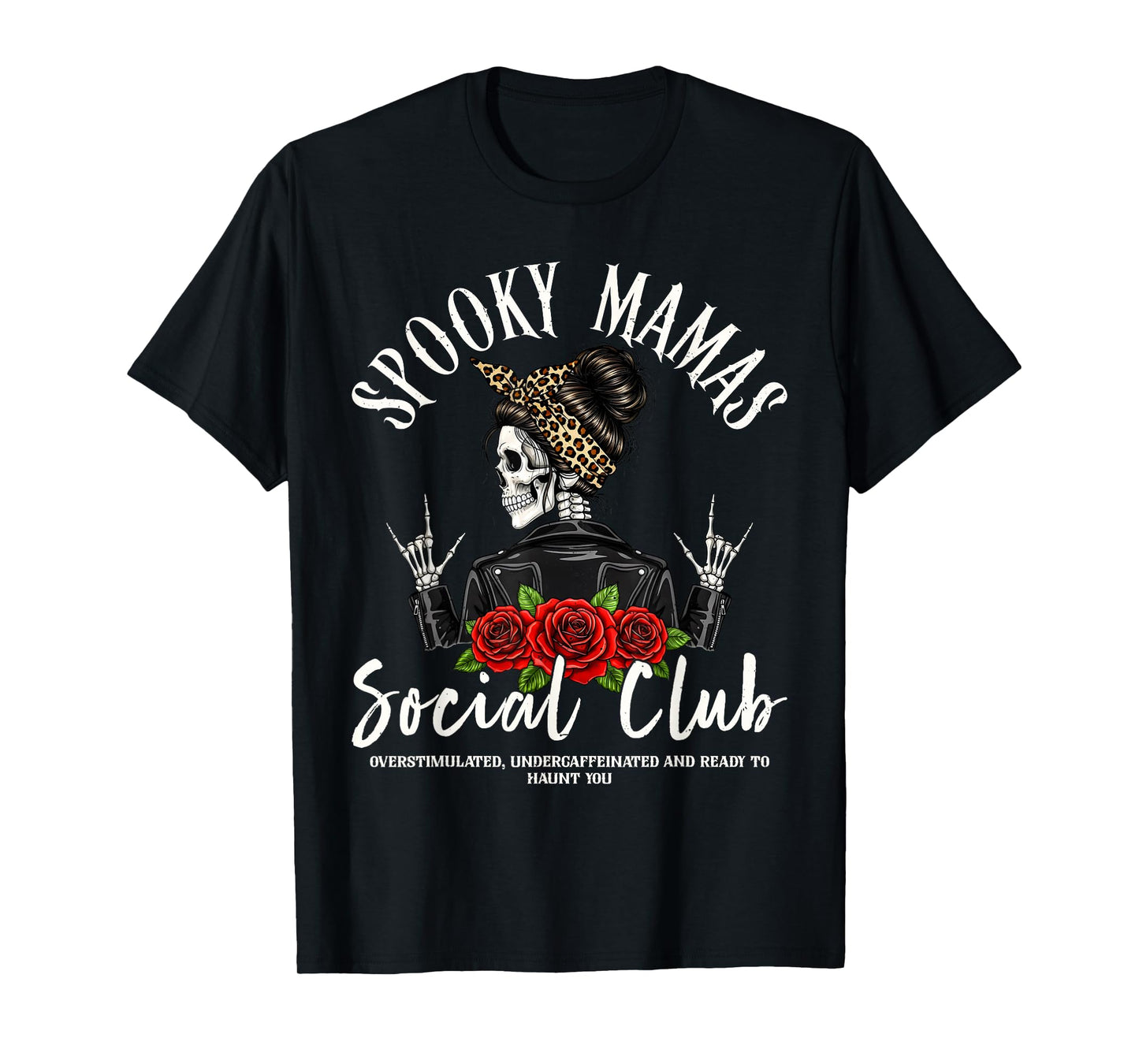 Spooky Mamas Social Club Halloween Vibe Skeleton Women Funny T-Shirt