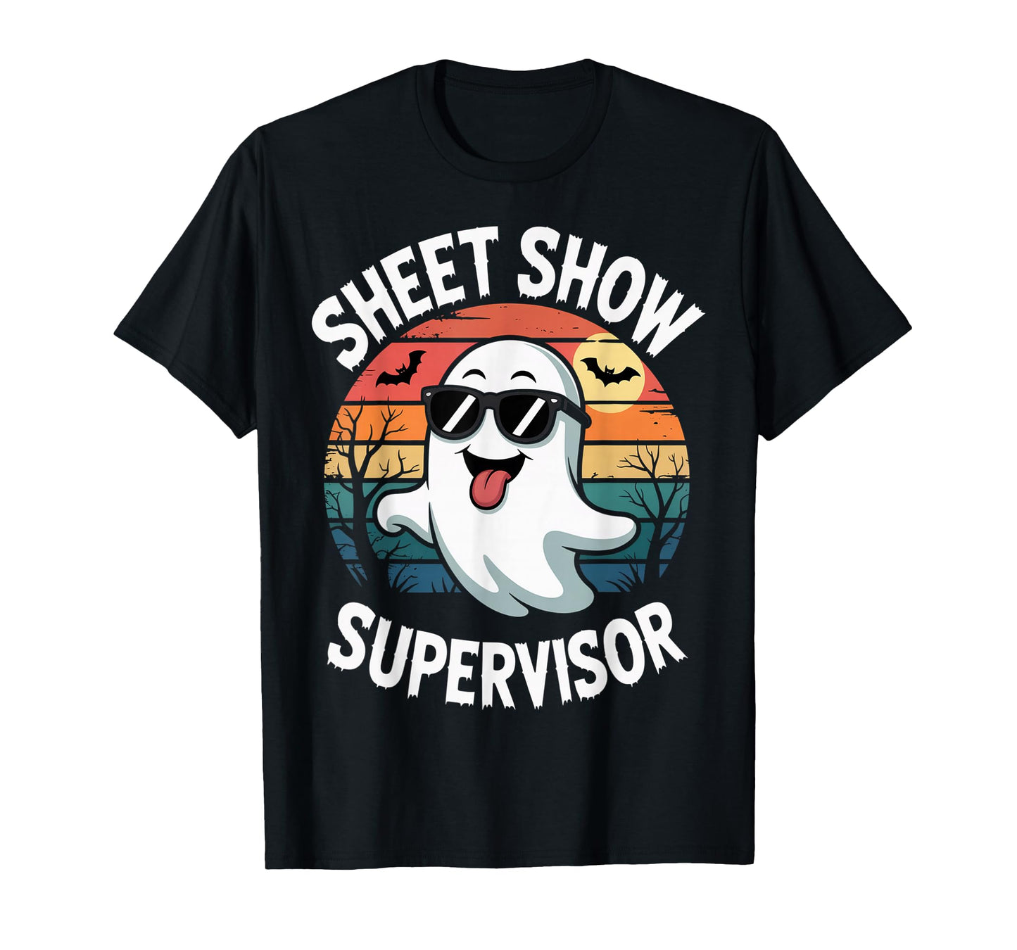 Sheet Show Supervisor Ghost Halloween Costume Men Women T-Shirt