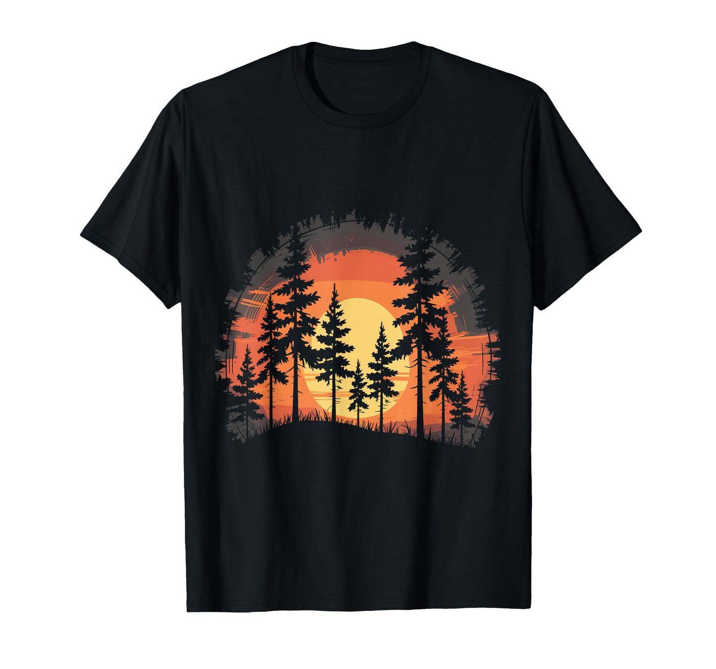 Retro Wilderness Trees Reflection Outdoor wildlife Forest T-Shirt