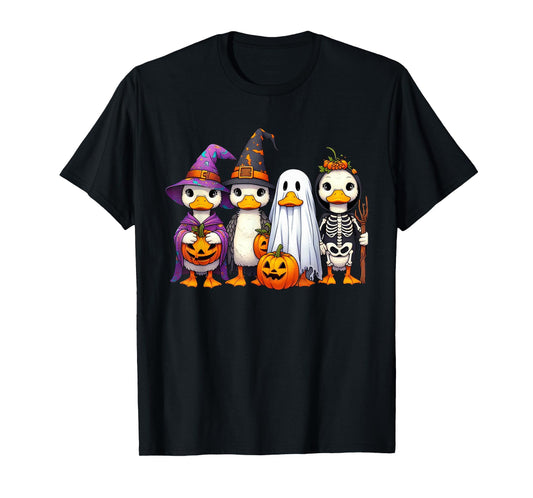 Duck Witch Ghost Pumpkin Skeleton Halloween Family Matching T-Shirt