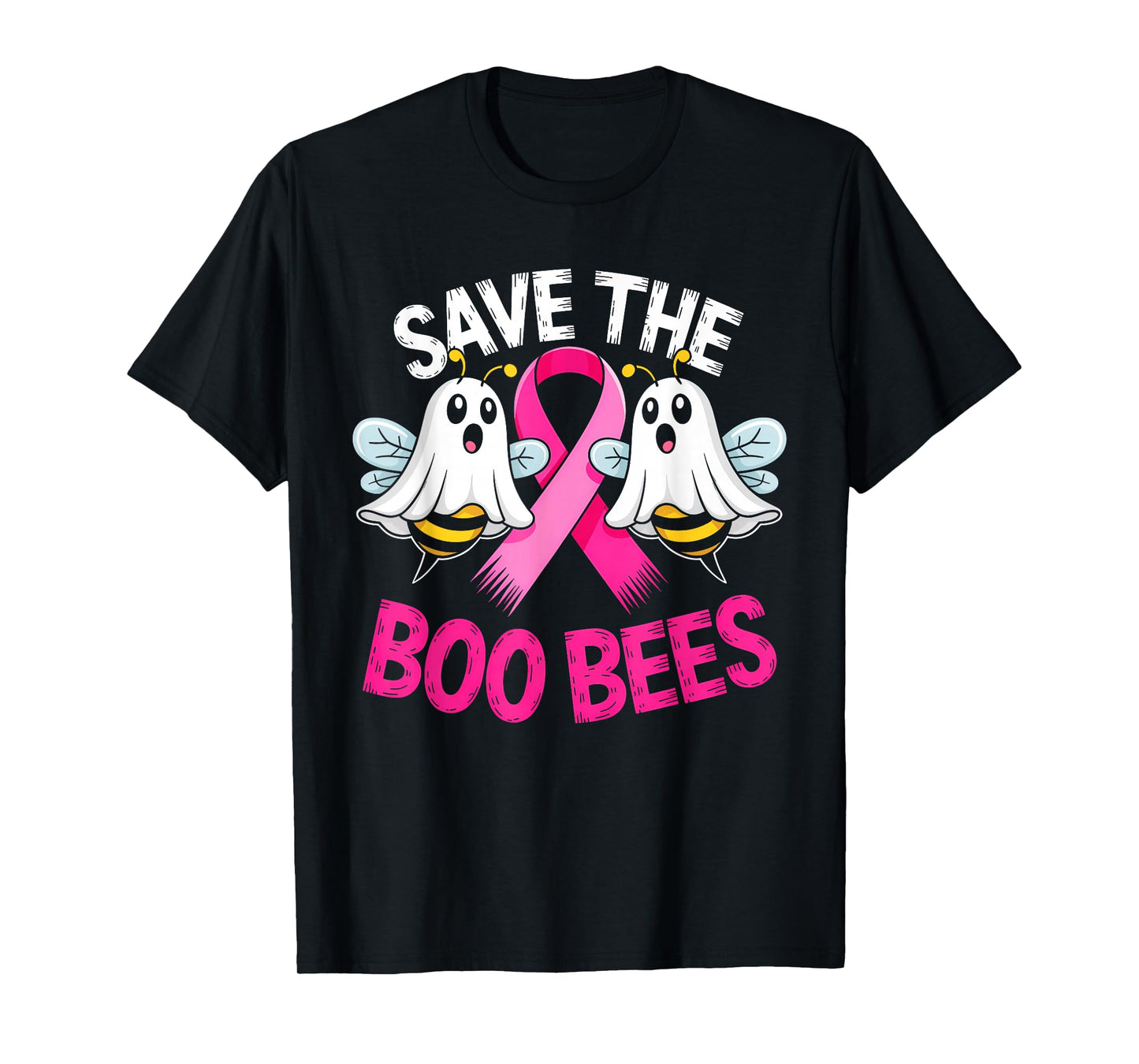 Save The Boo Bees Funny Breast Cancer Awareness Halloween T-Shirt