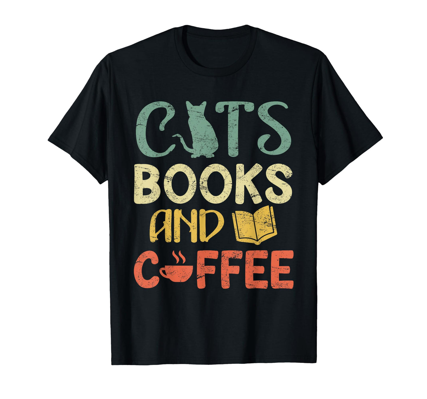 Cats books and coffee Cafe Coffee Drinker T-Shirt