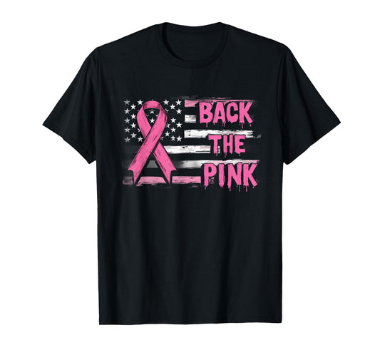 Back The Pink Breast Cancer Awareness Flag Toddler Women Men T-Shirt