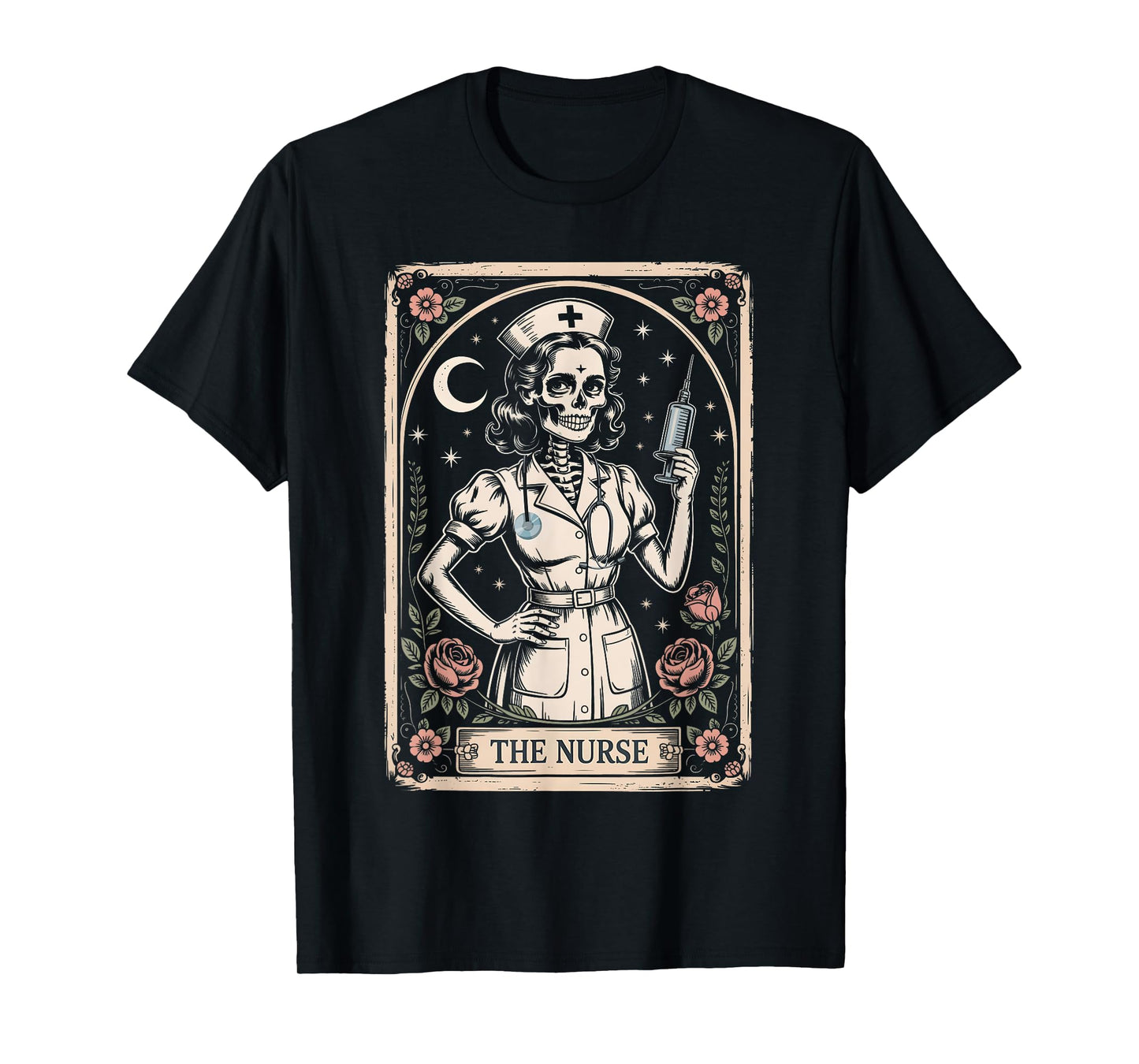 The Nurse Tarot Card Funny Skeleton Nursing Nurse RN LPN NP T-Shirt