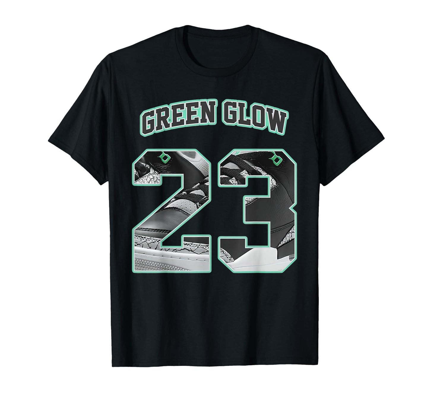 Number 23 Black Green Glow 3s Loser Lover Matching Tee Retro T-Shirt