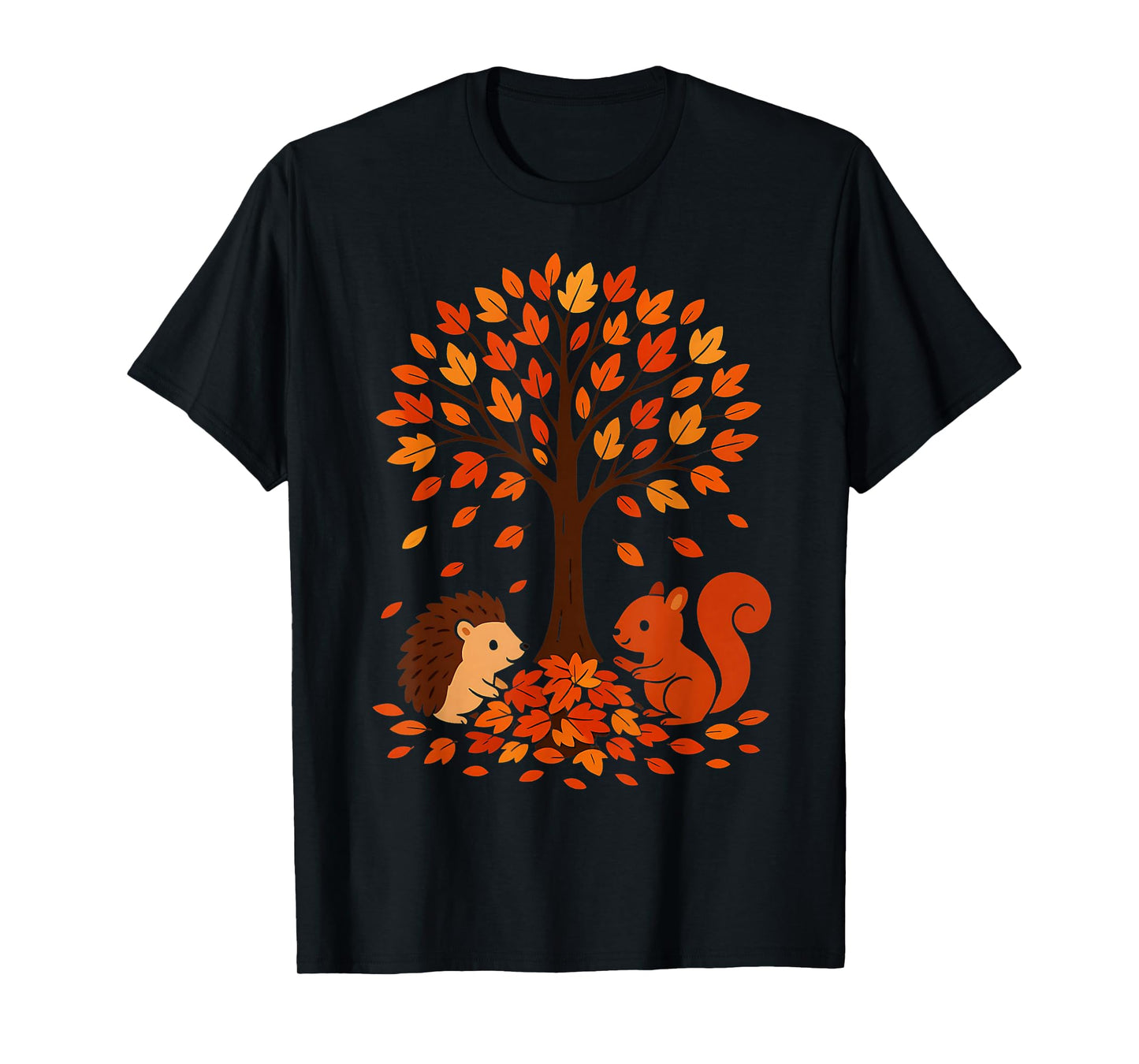 Autumn Fall Leaves Tree Forest Creatures Mens Womens Kids T-Shirt