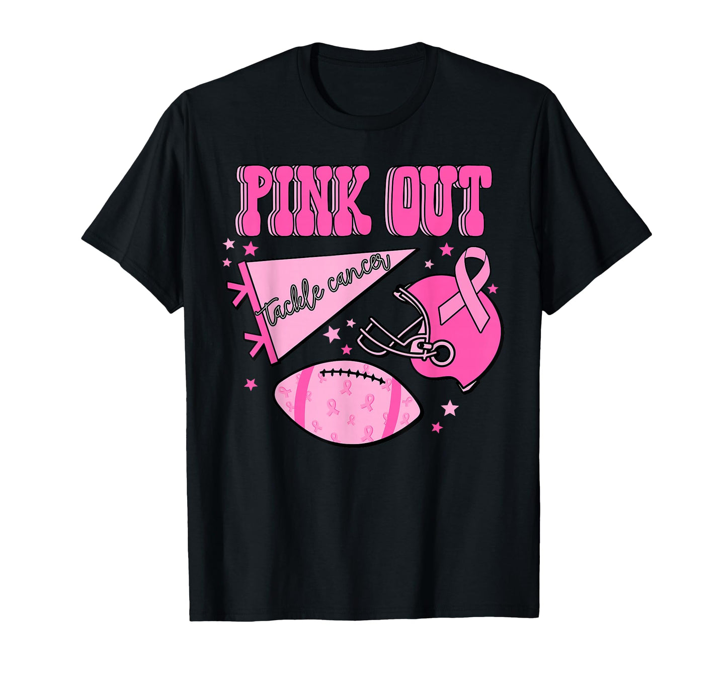 Pink Out Tackle Breast Cancer Awareness American Football T-Shirt