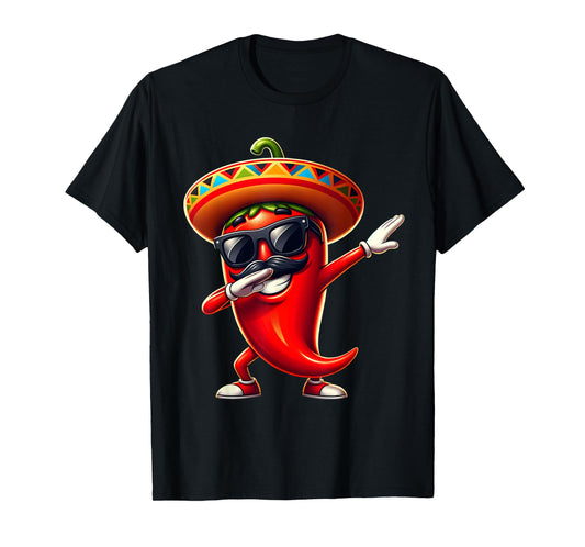 Dabbing Chili Cinco de Mayo Mexican Food For Men Women Kids T-Shirt