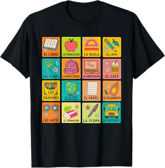 Spanish Vocabulary Back to School Maestra Bilingual Teacher T-Shirt