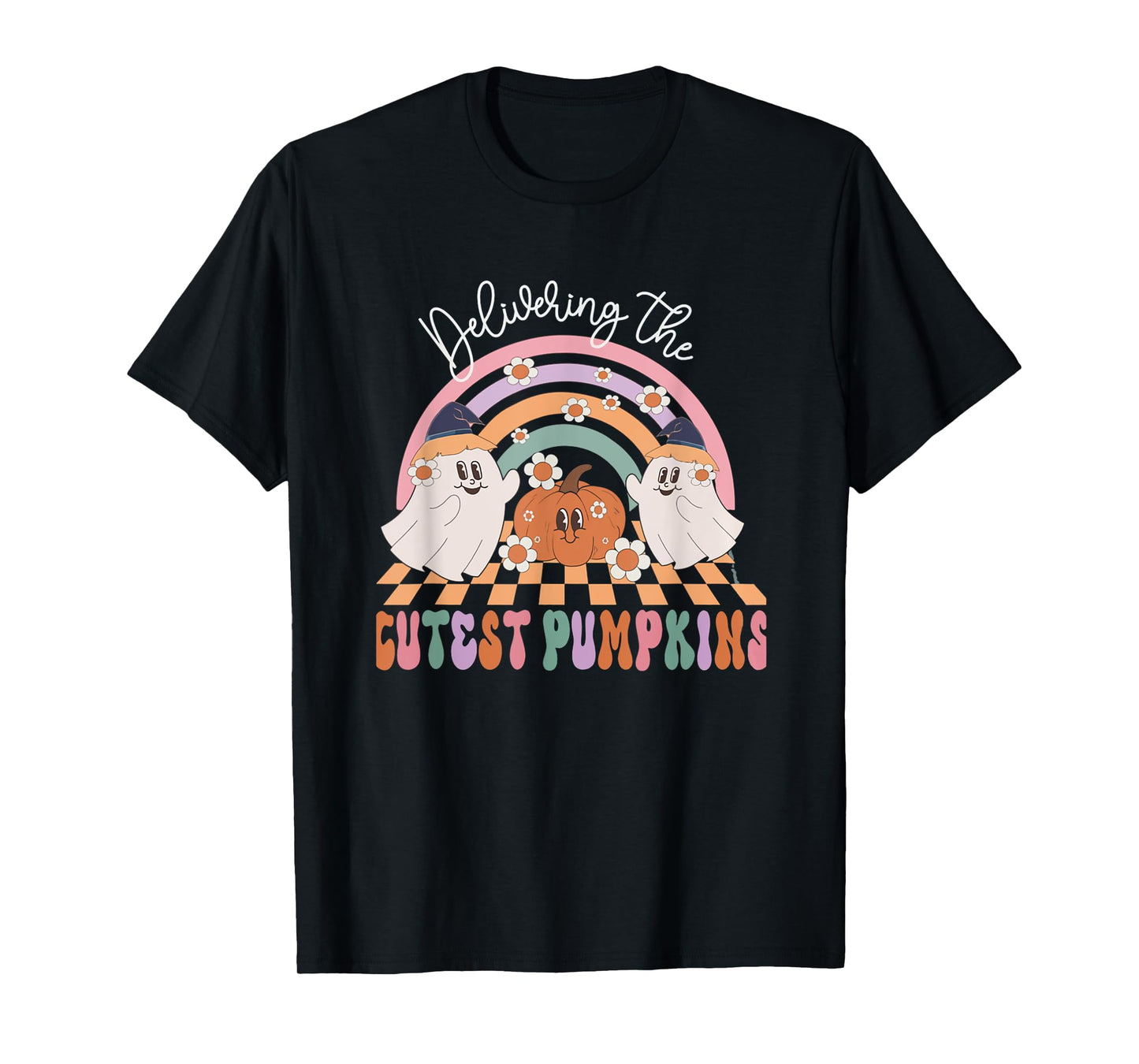 Delivering Cutest Pumpkins Ghost Halloween Labor & Delivery T-Shirt