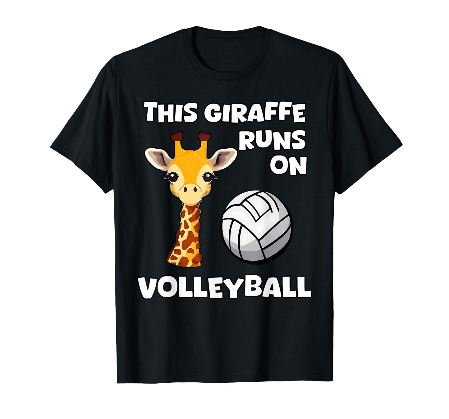 This Giraffe Runs On Volleyball Fun Giraffes Wildlife T-Shirt