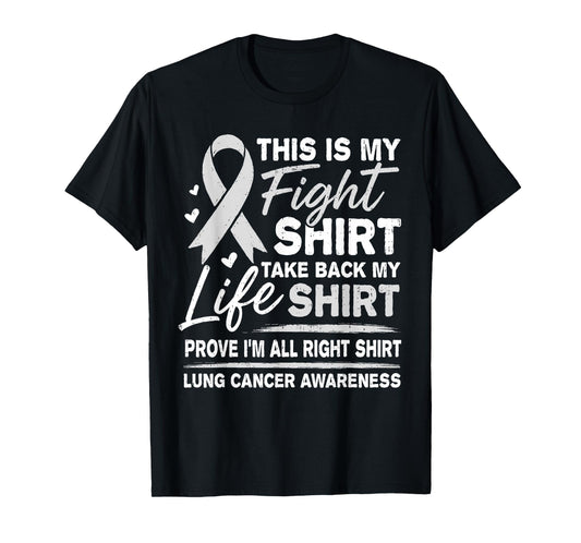 Lung Cancer Awareness White Ribbon Support Men Women Kids T-Shirt