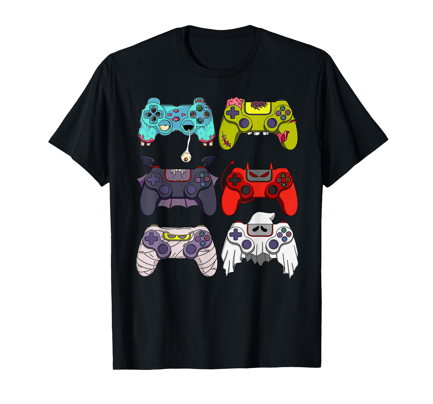 Skeleton Zombie Gaming Controllers Ghost Halloween Boys Kids T-Shirt