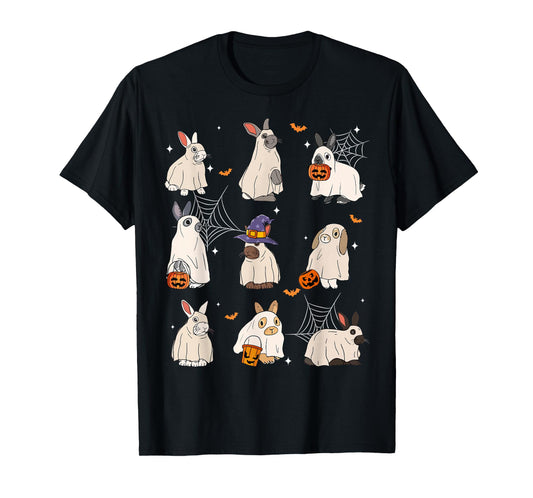 Cute Fall Bunny Ghost Costume Rabbit Lover Spooky Season T-Shirt