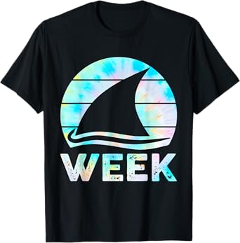 2025 Week Retro Shark Fin Lover Sea Ocean Animal Summer Trip T-Shirt