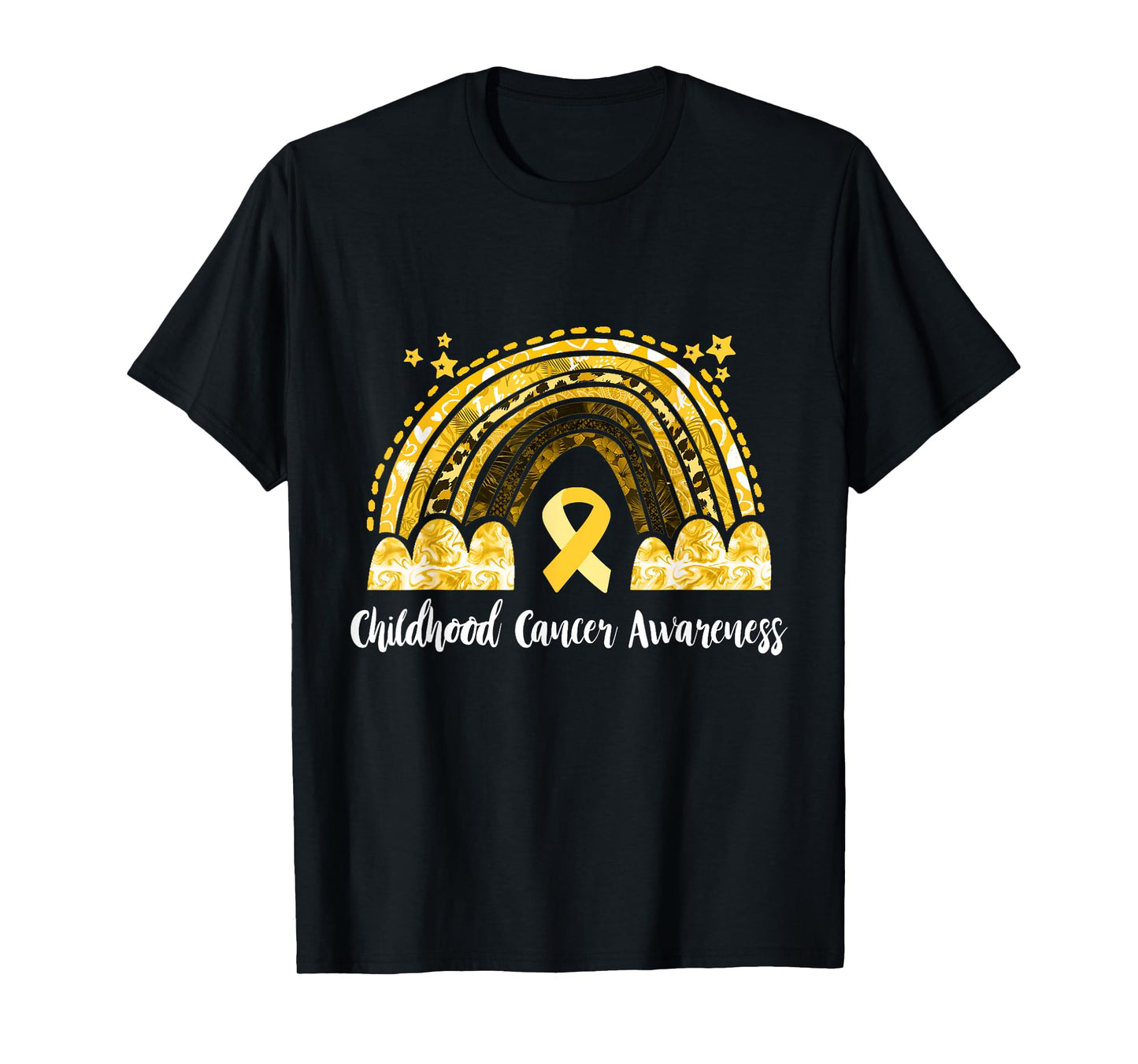 Childhood Cancer Awareness Gold Ribbon Survivor Rainbow T-Shirt