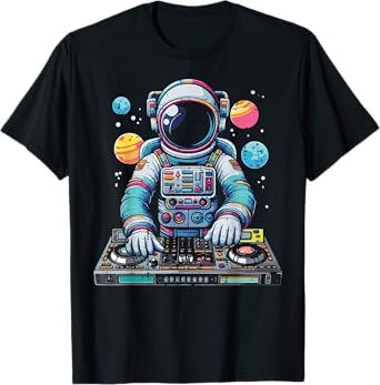 Astronaut Disc Jockey Spaceman Dj Space Music Men Boys Kids T-Shirt