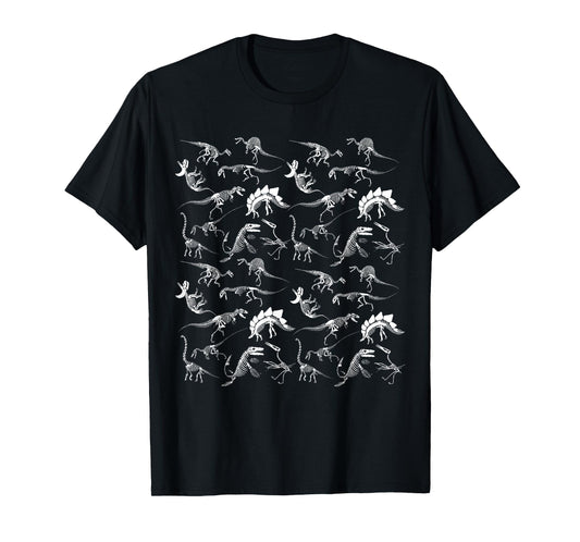 Dinosaur Skeleton Fossil Prehistoric Bones of Dinosaurs T-Shirt