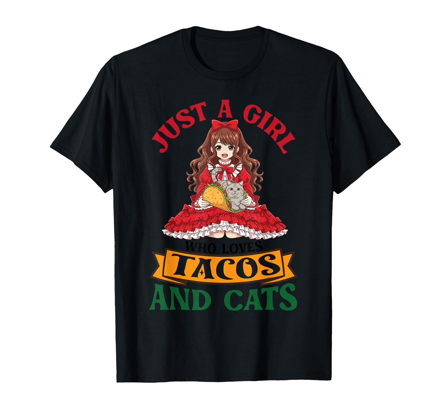 Just A Girl Who Loves Tacos and American Shorthair Cats Mom T-Shirt