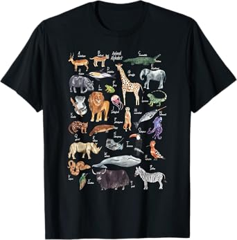 animal alphabet ABCs Learning T-Shirt
