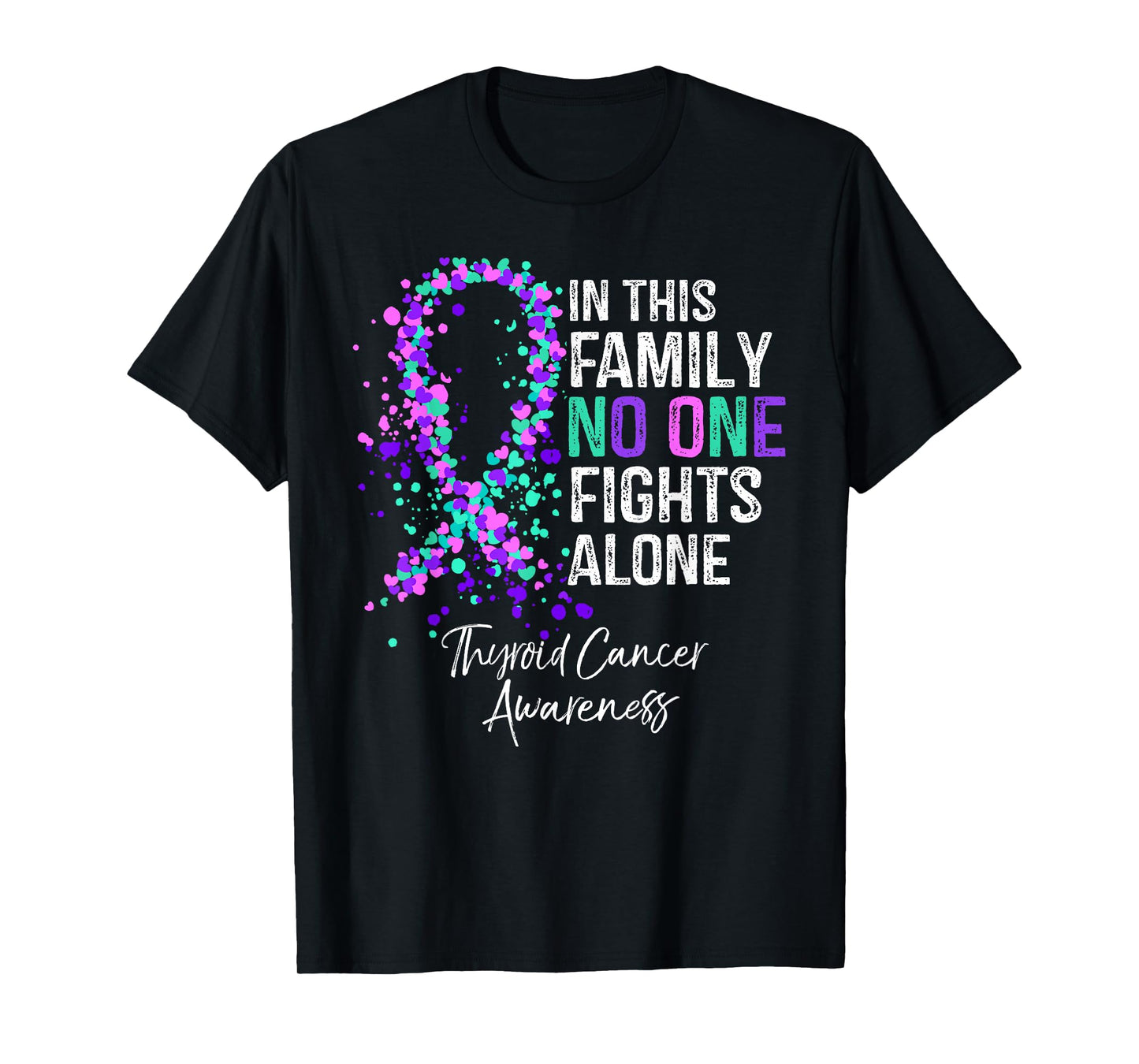 In This Family No One Fights Alone Shirt Thyroid Cancer T-Shirt