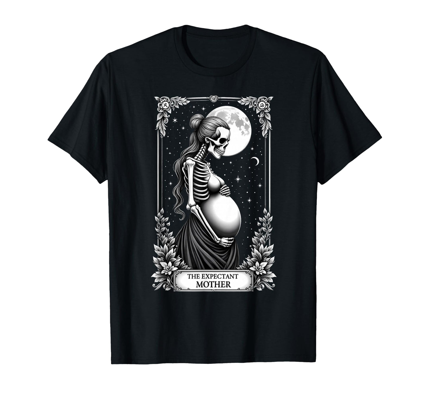 Gothic Tarot Card Mom Skeleton Expectant Mother T-Shirt
