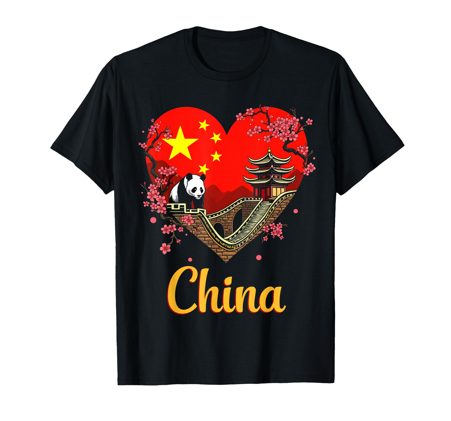China Flag Love Heart T-Shirt