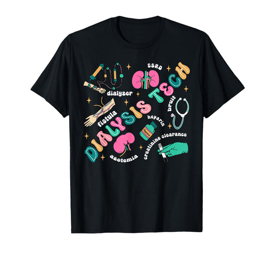 Dialysis Tech Nurse Retro Kidney Crew Tech Nephrology Nurse T-Shirt
