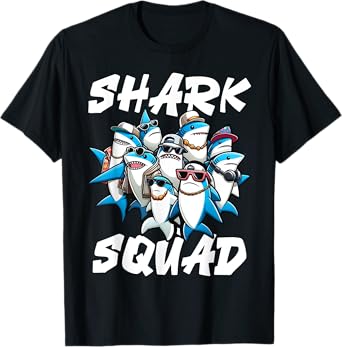 Cool Shark Shark Squad Beach Funny Shark T-Shirt