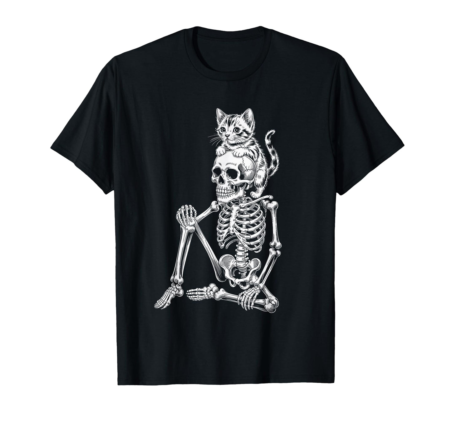 Kitten Skeleton Halloween Spooky for Cat Lovers T-Shirt