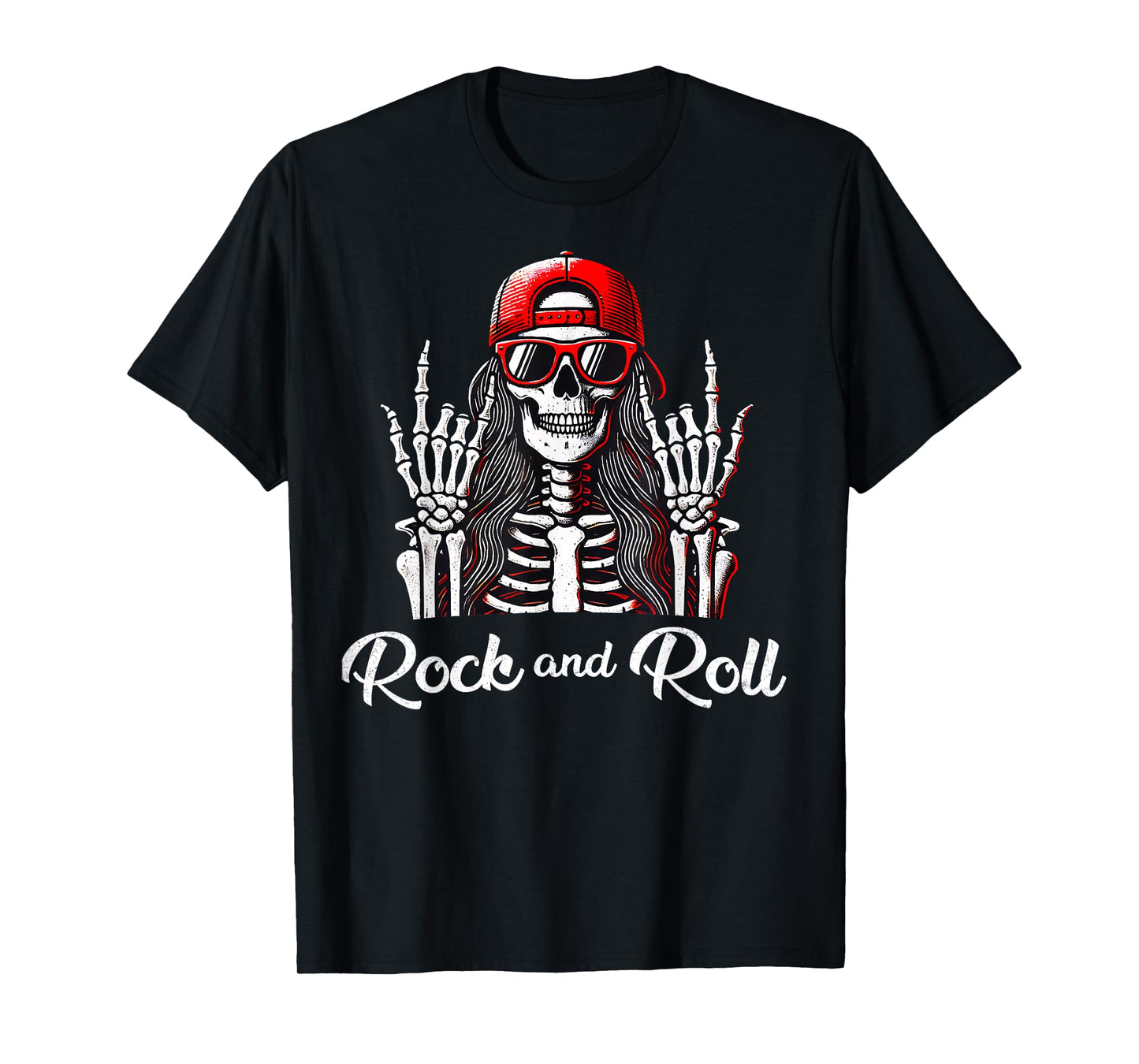 Girls Rock and Roll Girl, Skeleton Rocker Cool Punk Rock Fun T-Shirt