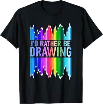 Sketchy, Artist, Art Lover, Colouring Pencils T-Shirt