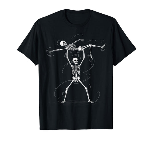 Cute Halloween Costume Dancing Skeleton Graphic Tee Dancers T-Shirt