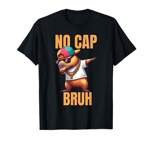 Animal Cool Capybara No Cap Bruh Gamer T-Shirt
