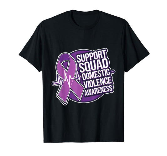 Domestic Violence Awareness Month Support Squad Heartbeat T-Shirt