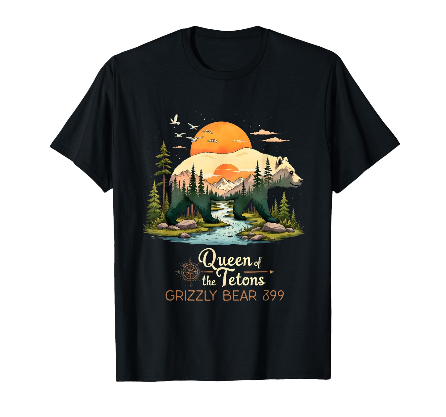 Memory The Queen Of Grizzly Bear 399 The Tetons Trip T-Shirt