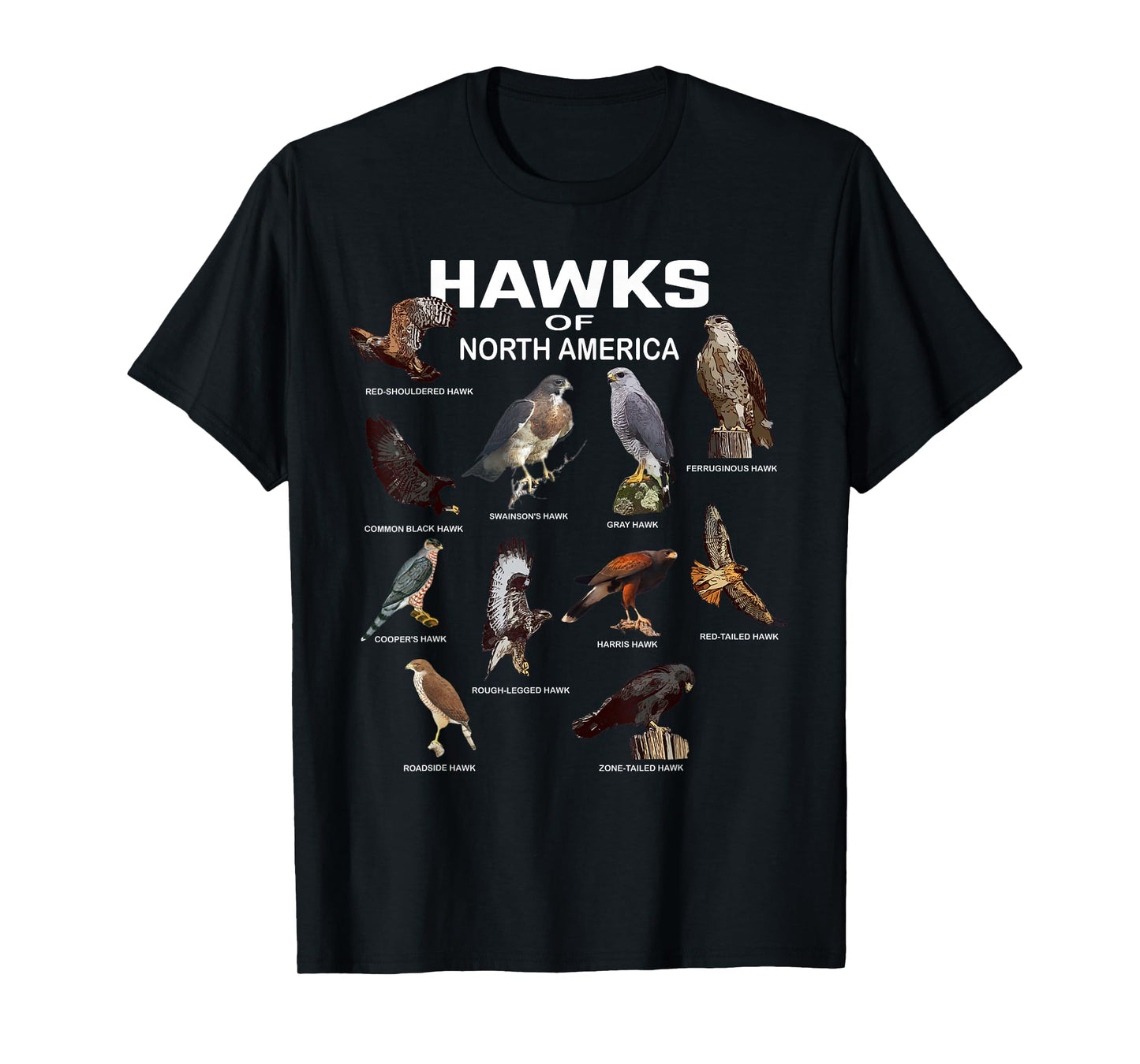 Hawks North America Red-Tailed Roadside Gray Hawk T-Shirt