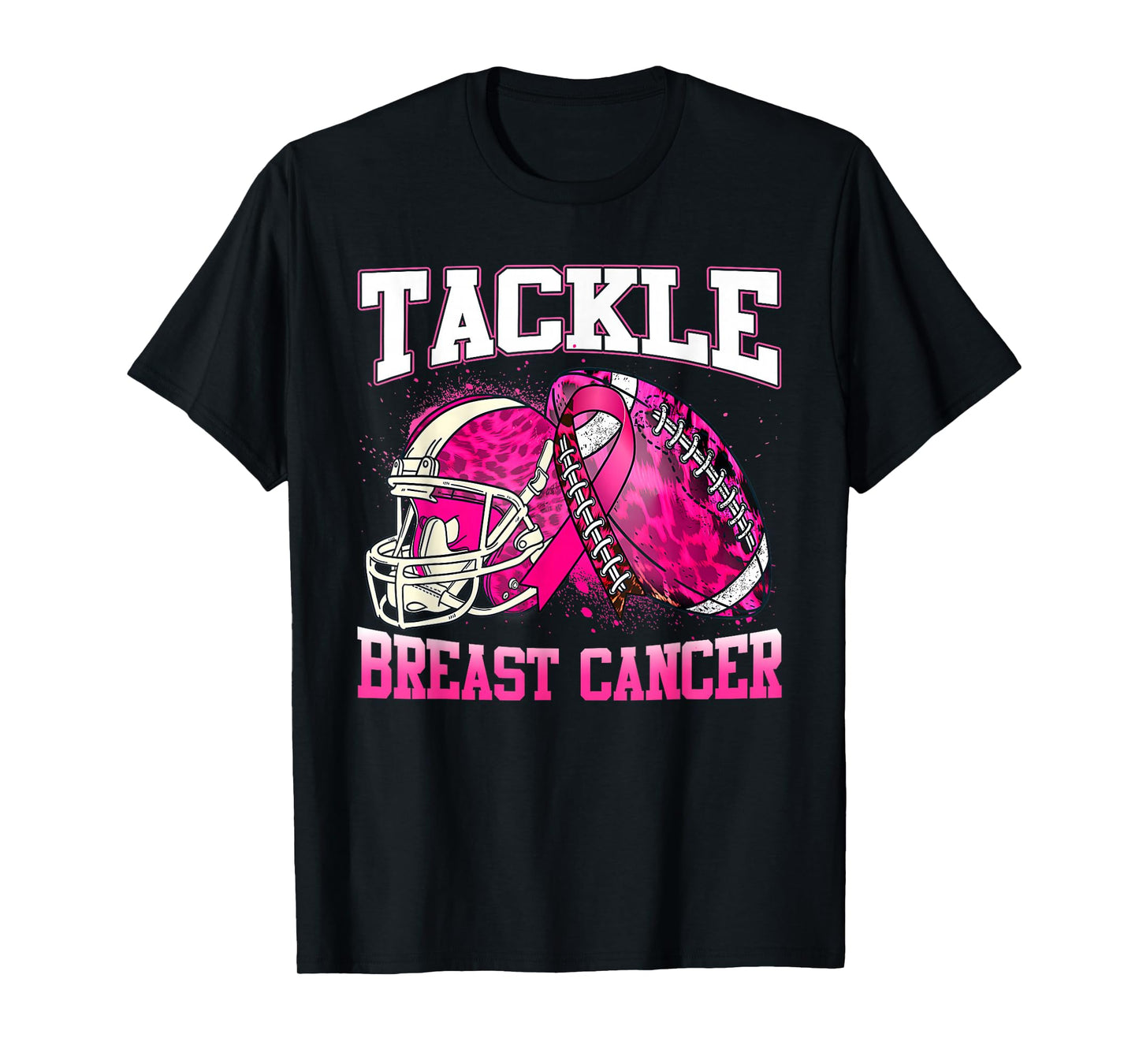 Tackle Breast Cancer Football Shirt Pink Ribbon Awareness T-Shirt