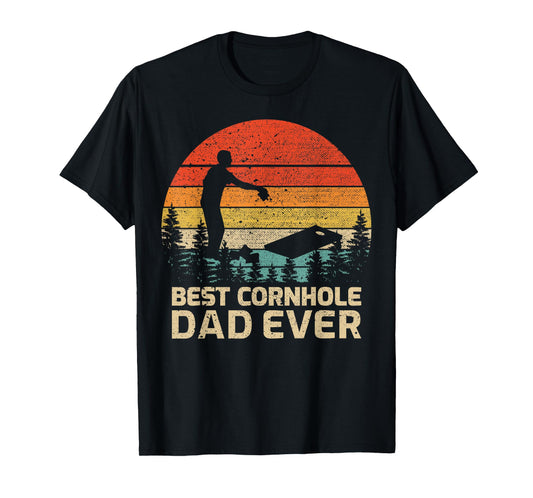 Retro Vintage Best Cornhole Dad Ever Father's Day T-Shirt