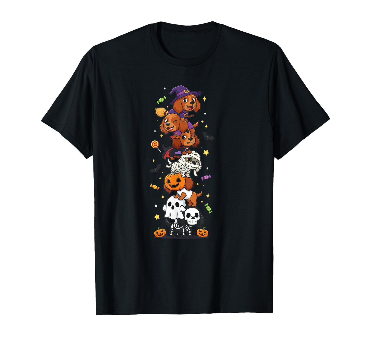 Irish Setter Witch Vampire Ghost Halloween Kids Mens Womens T-Shirt