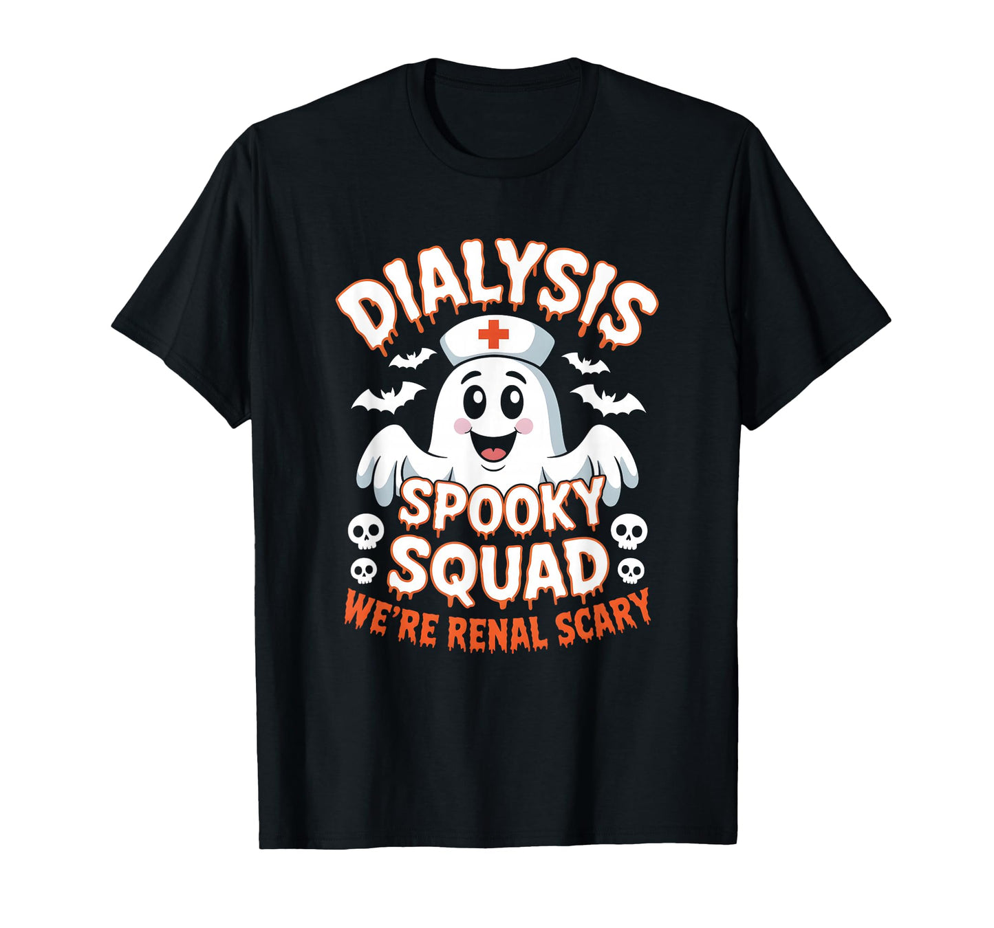 Halloween Dialysis Squad Nurse Tech Boo Crew Pumpkins T-Shirt