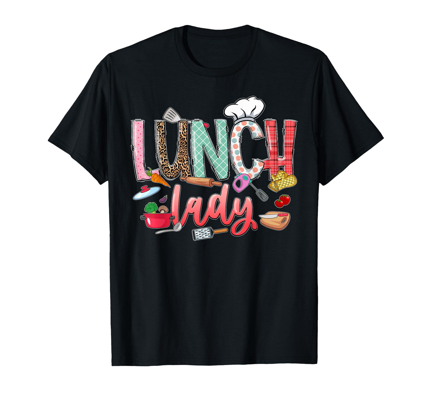Lunch Lady, Lunch Lady Squad, School Lunch Ladies T-Shirt, Small, Black