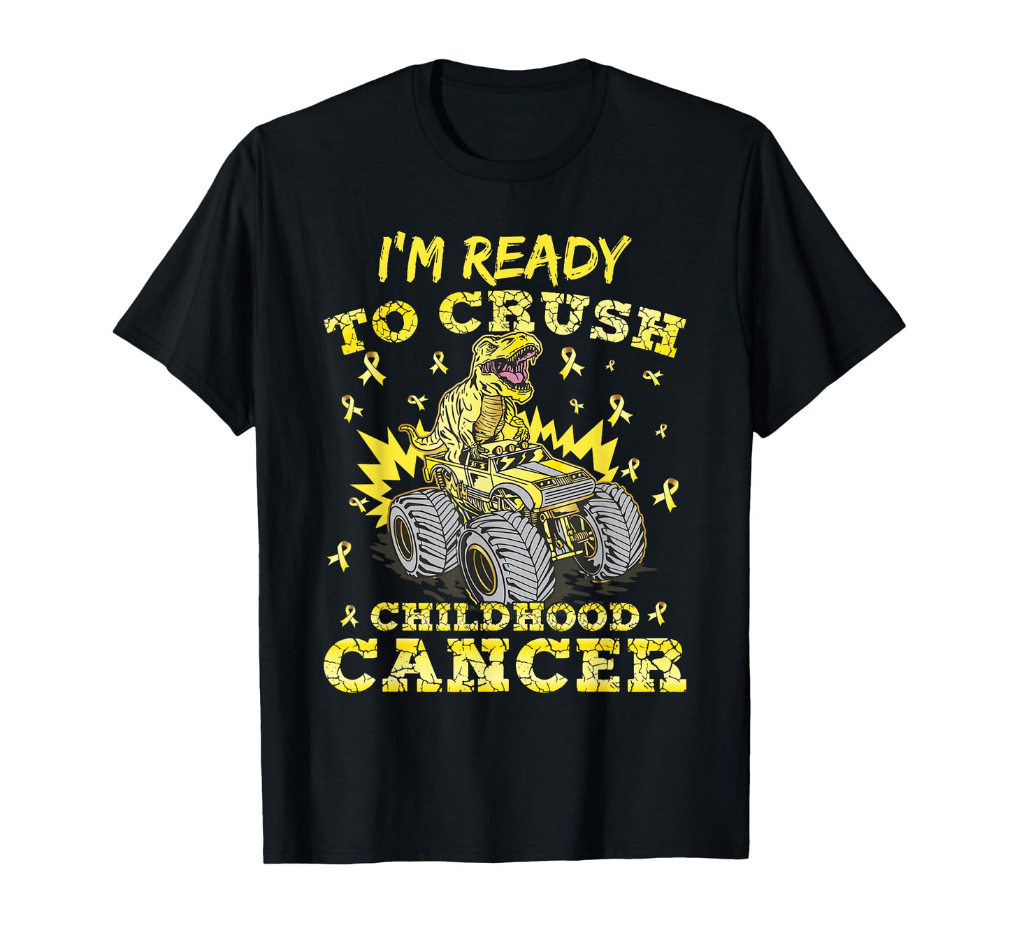 Childhood Cancer T Rex I'm Ready To Crush Childhood Cancer T-Shirt