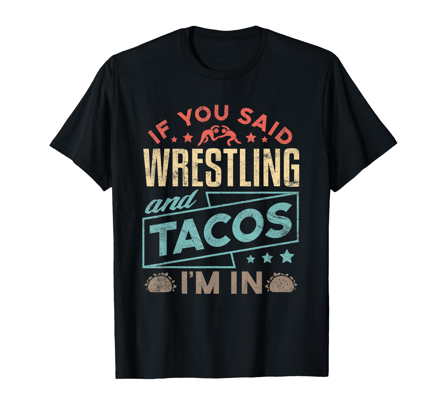 Funny Wrestling and Tacos Shirt Wrestle Retro Men Boys Kids T-Shirt