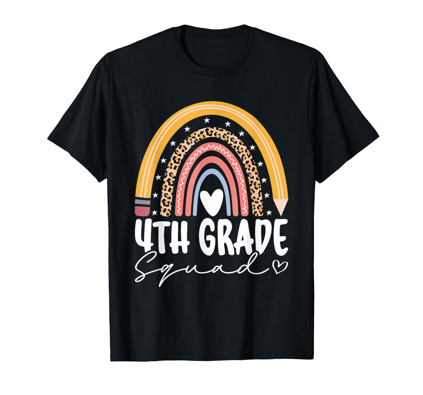 Back To School Rainbow 4th Fourth Grade Squad For Teachers T-Shirt