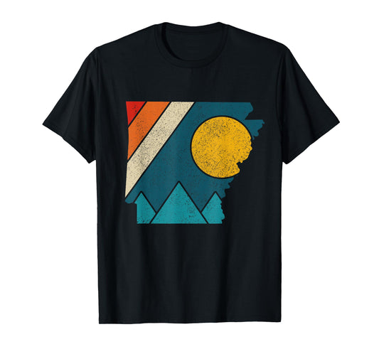 Arkansas Vintage State Map Mountains Hiking Pride Gift T-Shirt