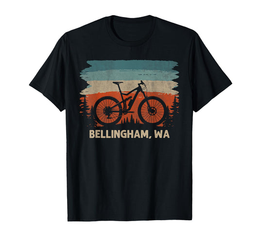 Bellingham WA Mountain Bike Trails Adventure Rider Retro T-Shirt