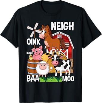 Cute Farm Animals With Sounds T-Shirt