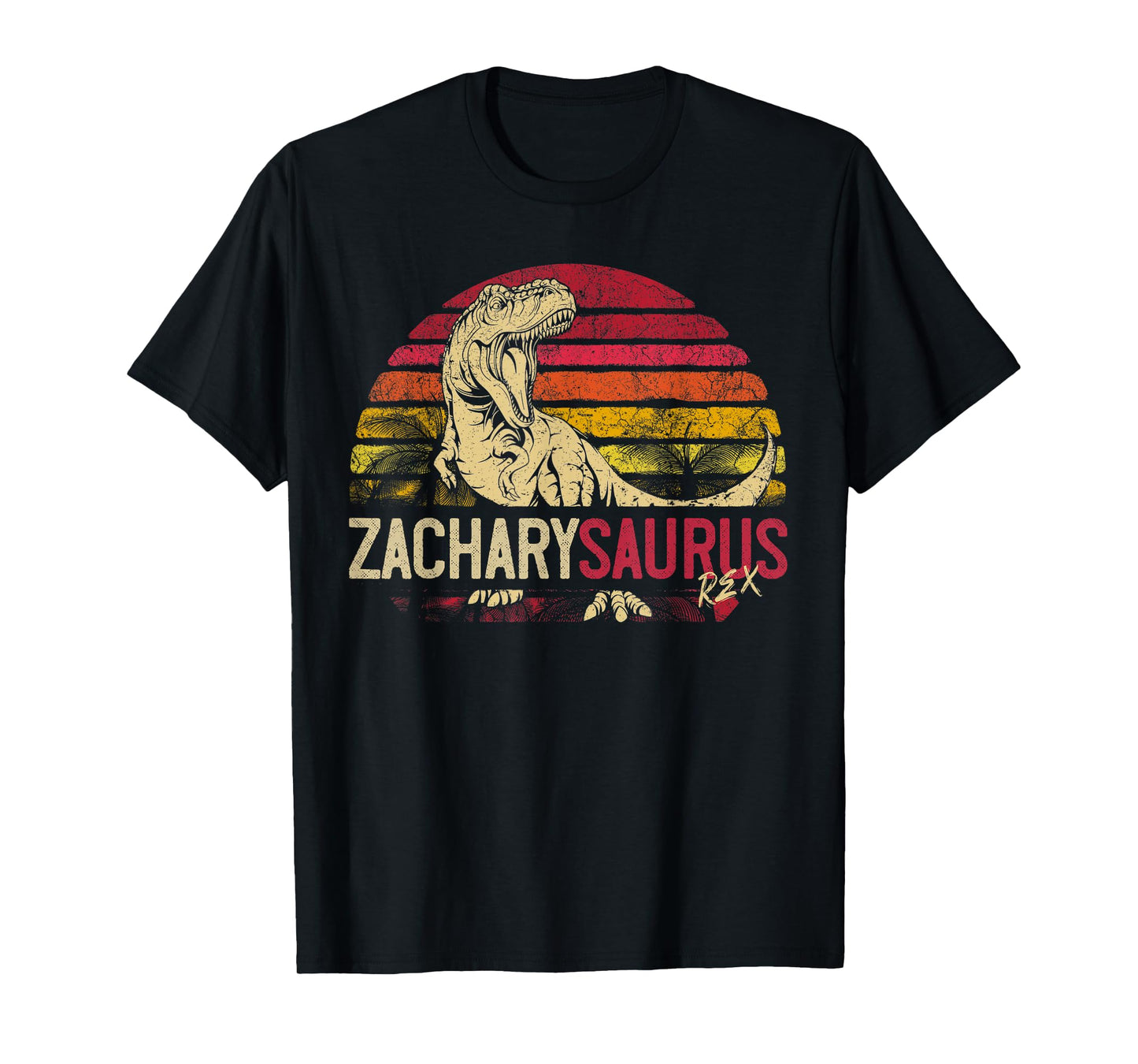 Zachary Saurus Funny Personalized Dinosaur T Rex Name Gift T-Shirt