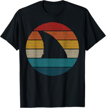 Shark Fin Vintage Scuba Diving Surf Retro Diver Gift T-Shirt